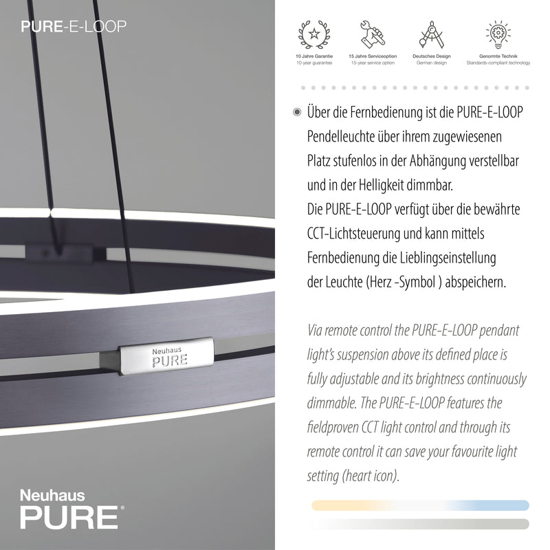 Lustra Paul Neuhaus PURE E-LOOP 2xLED Gri