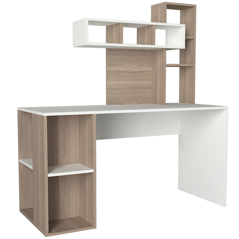Birou și raft pentru carti Asi Home Coral - White, Cordoba PAL 60X140X154 cm