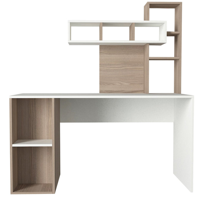 Birou și raft pentru carti Asi Home Coral - White, Cordoba PAL 60X140X154 cm