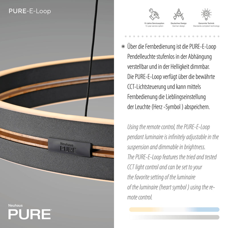 Lustra Paul Neuhaus PURE E-LOOP 2xLED Negru