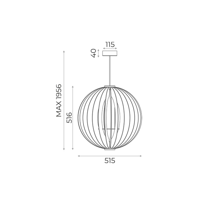 Lustra Zuma Line Orb 1xE27 Negru / Lemn