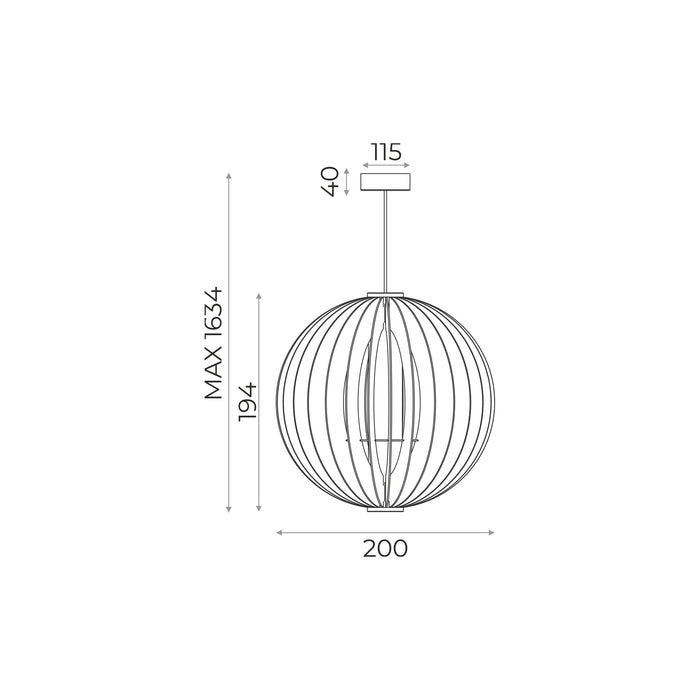 Lustra Zuma Line Orb 1xE27 Negru / Lemn