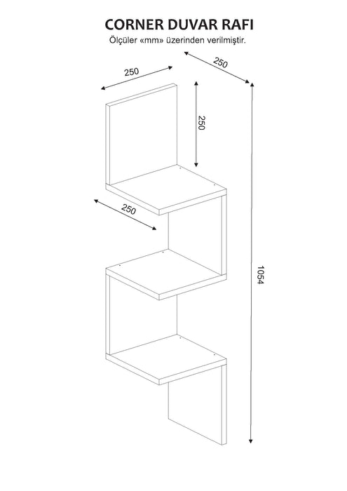 Raft de Perete Asi Home Corner - White PAL 25X25X106 cm