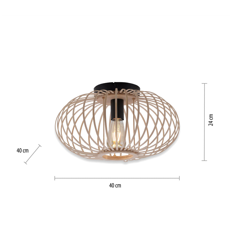 Plafoniera Zuma Line RACOON 1xE27 Lemn Natural