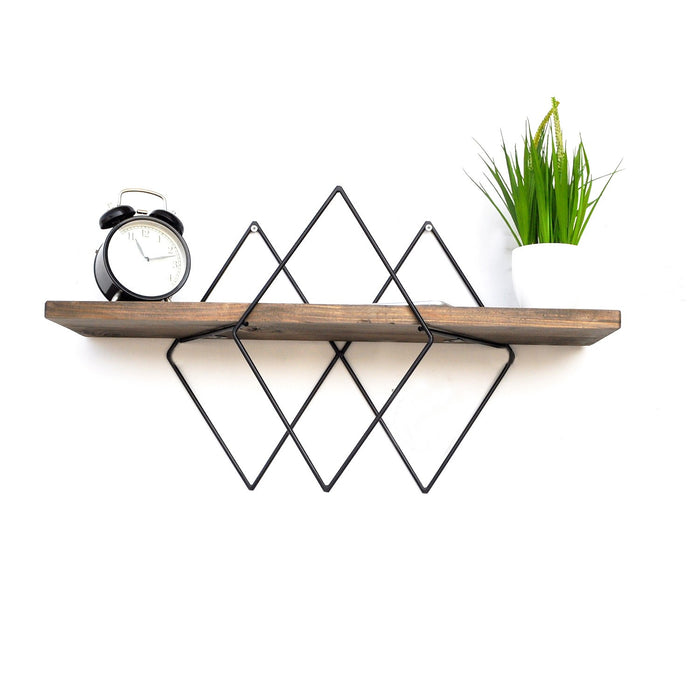 Raft decorativ de perete Asi Home WR033 Lemn | Metal 14X60X36 cm