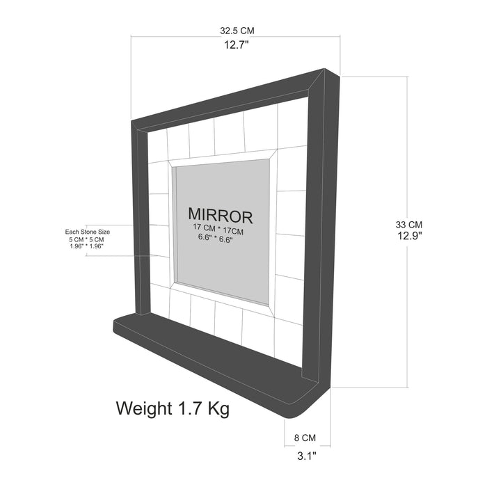 Oglinda Asi Home STO016 Lemn 32.5X32.5X33 cm