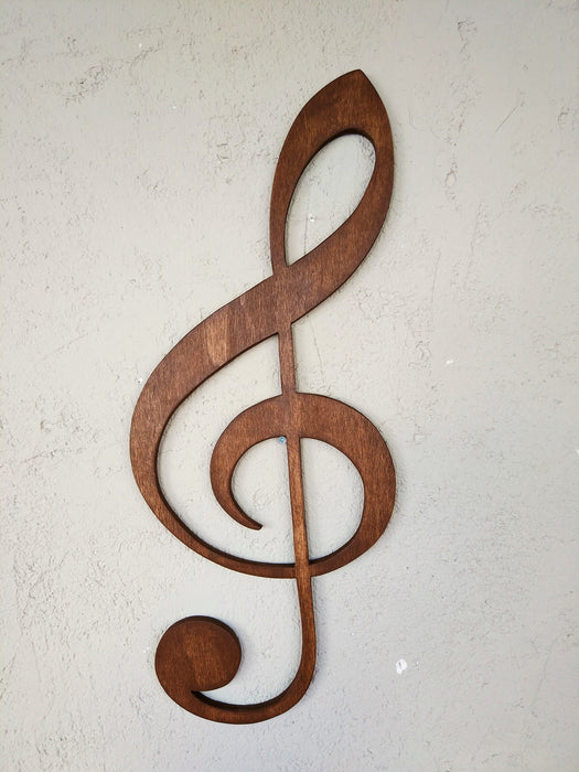 Decoratiune de Perete Asi Home Treble Clef - Walnut Lemn 1.8X25X60 cm