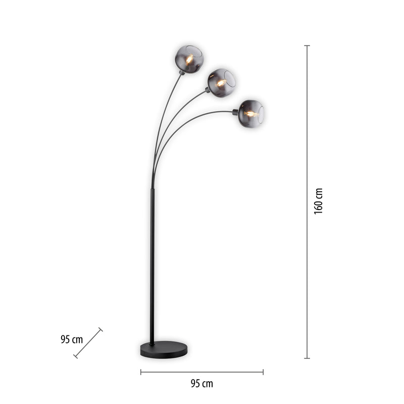 Lampadar Paul Neuhaus ZEA 3xE14 Negru