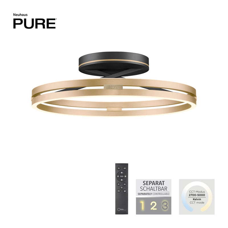 Plafoniera Paul Neuhaus PURE LOOP 2xLED Negru
