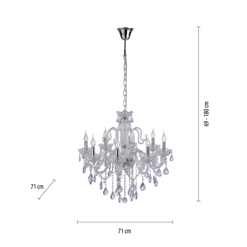 Lustra Paul Neuhaus GRACIA 8xE14 Transparent