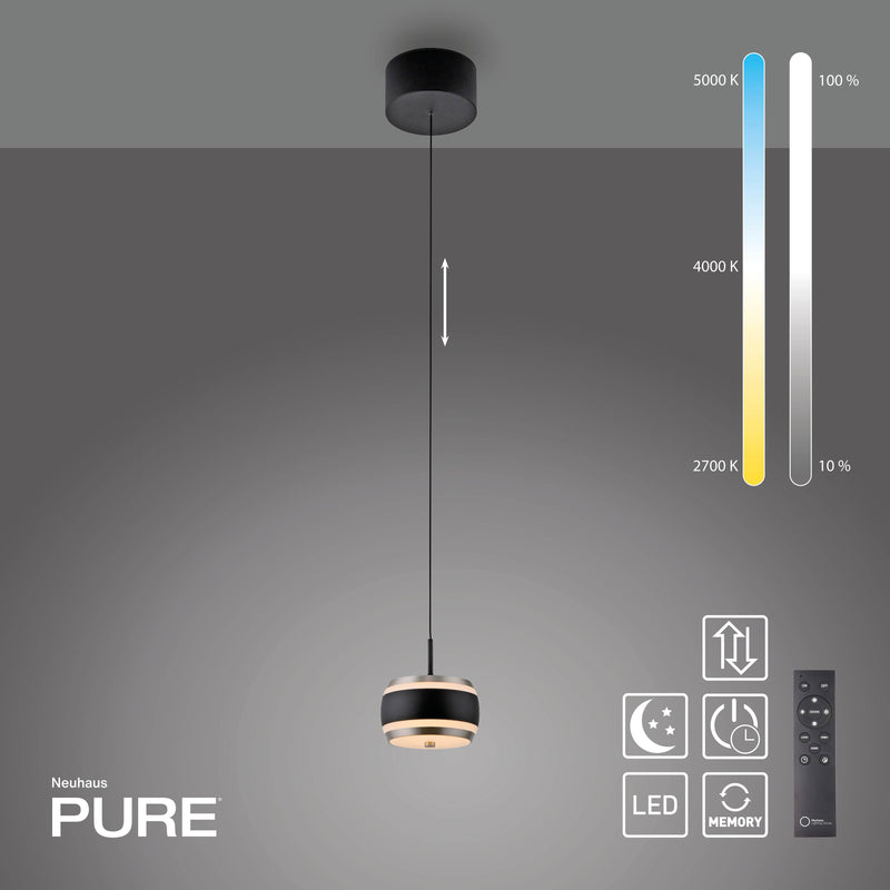 Lustra Paul Neuhaus PURE FALLING RINGS LED Negru