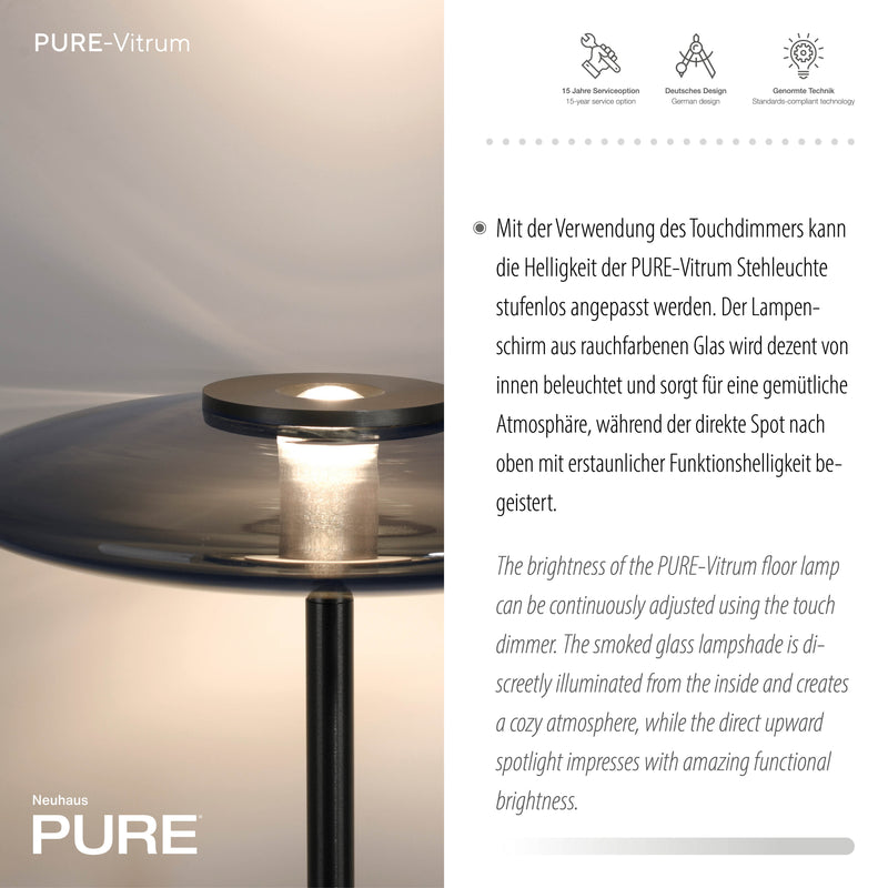 Lampadar Paul Neuhaus PURE VITRUM 2xLED Gri