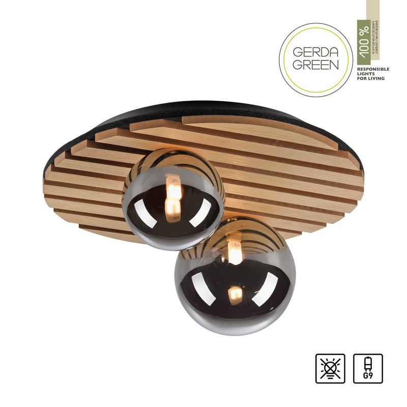 Plafoniera Paul Neuhaus GREEN STIKA 2xG9 Lemn