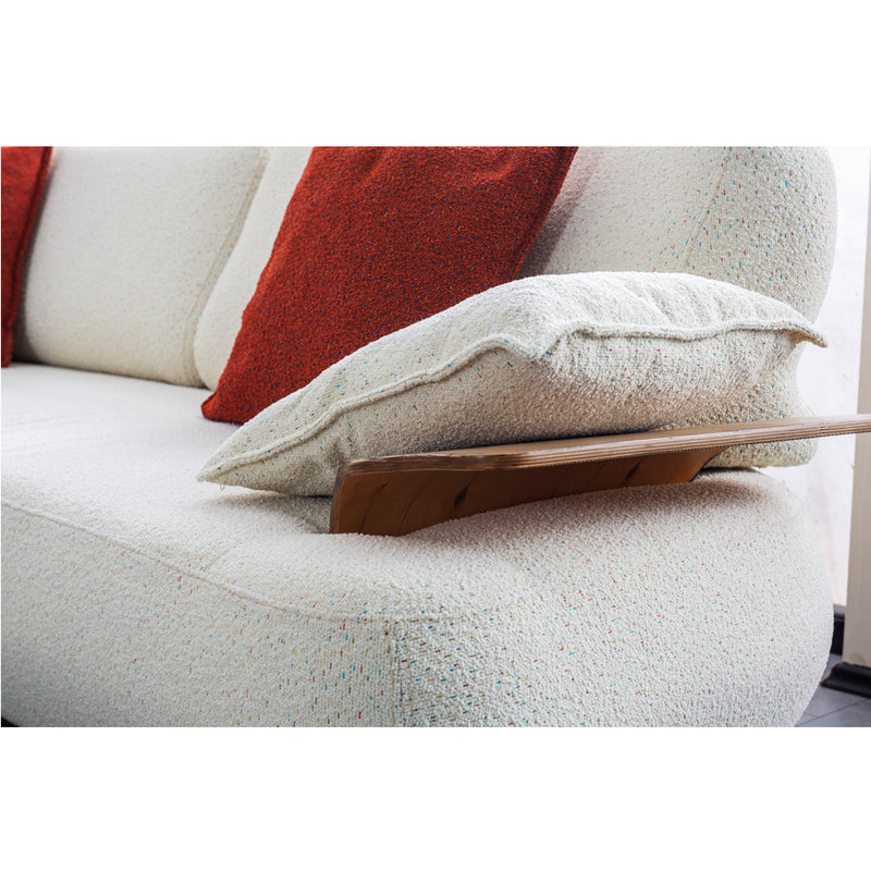 Canapea Lux Hilton Inev Asi Home, Boucle Off White, lungime 250cm, latime 99cm, inaltime 80cm