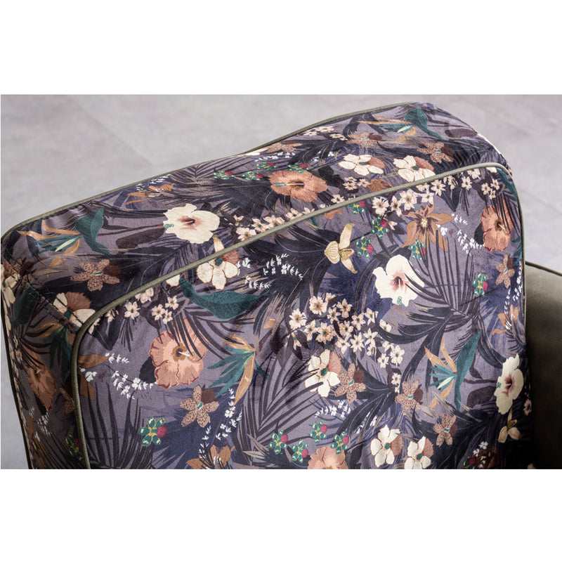 Fotoliu Bergere Arty Inev Asi Home, Floral, verde, lungime 104cm latime 91cm, Inaltime 80cm