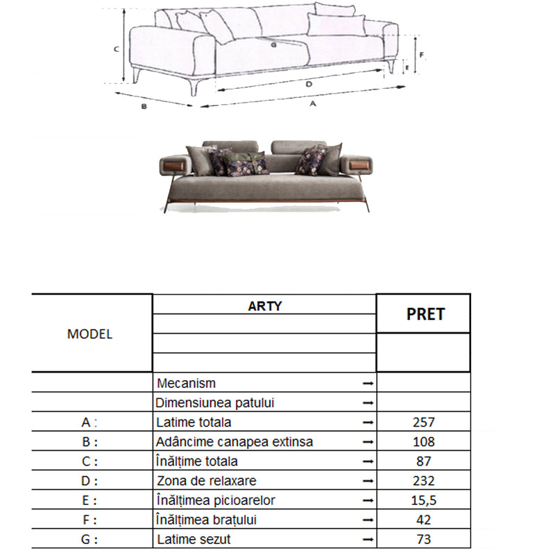 Canapea Arty Inev Asi Home, Boucle Verde Olive,  lungime 257cm, latime 108cm, inaltime 87cm