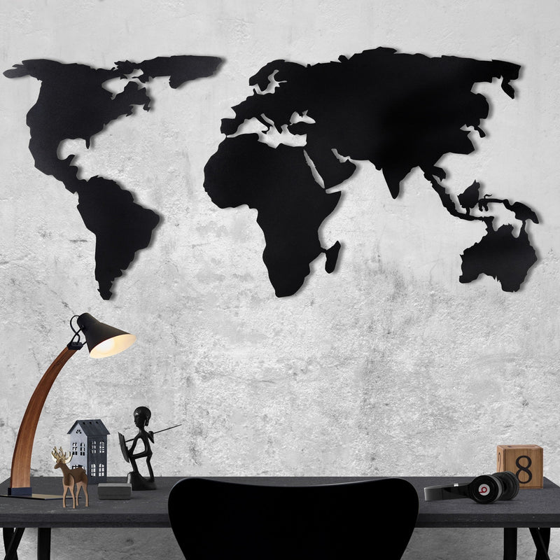 Accesoriu Iluminat Asi Home World Map Silhouette, Negru, 60x120