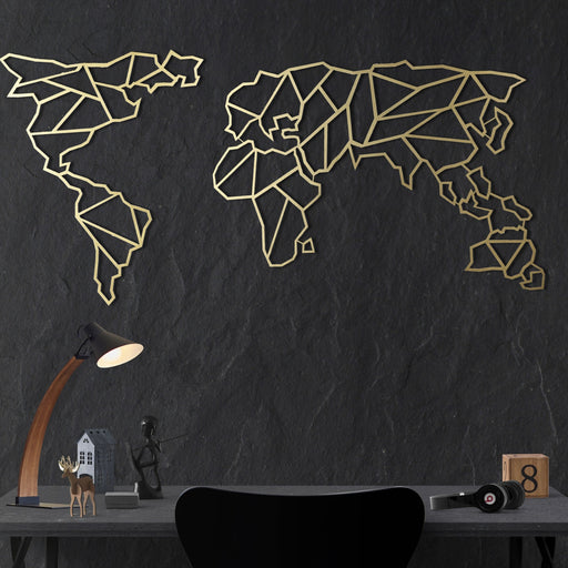 Accesoriu Iluminat Asi Home World Map, Auriu, 60x120 cm