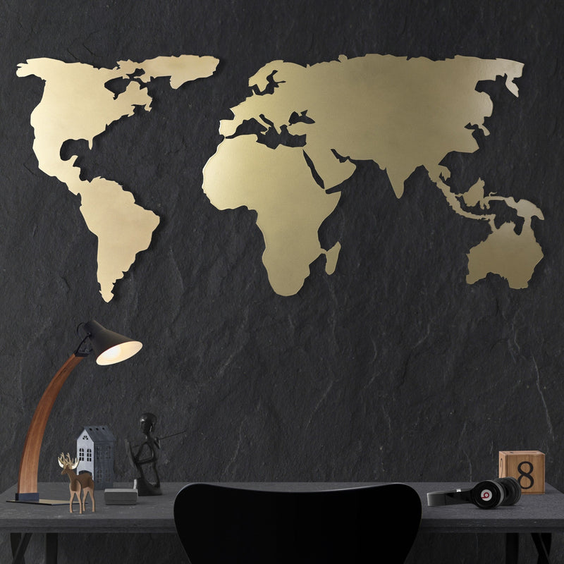 Accesoriu Iluminat Asi Home World Map Silhouette, Auriu, 60x120