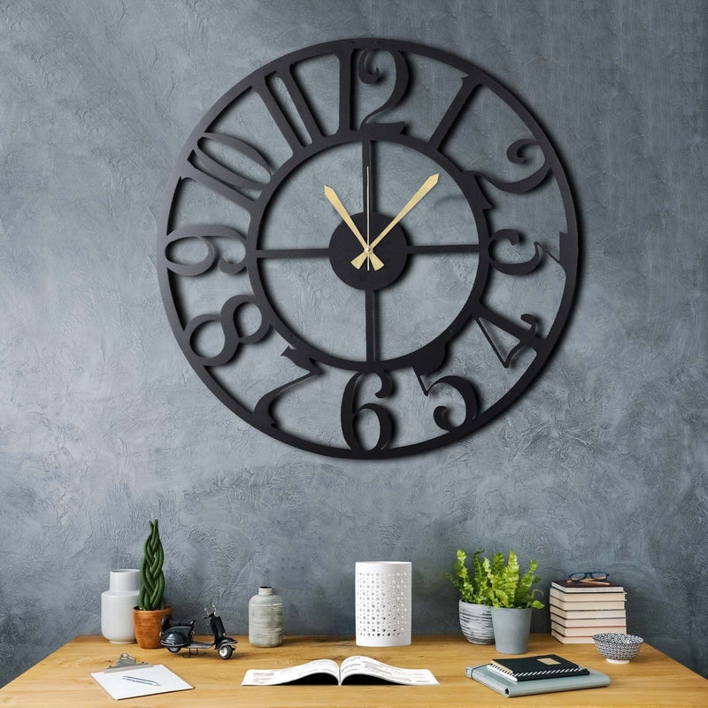 Ceas de Perete Asi Home Circle XL, Negru, 70x70 cm