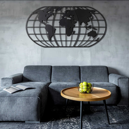 Accesoriu Iluminat Asi Home World Map Globe, Negru, 60x120 cm