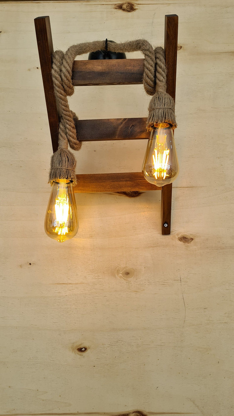 Aplică Asi Home Merdiven Halat Aplik, Walnut, 2xE27