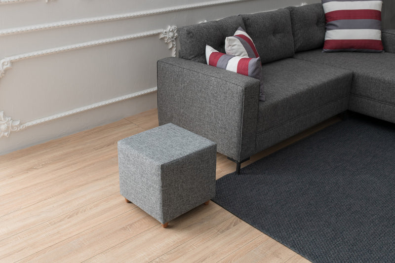 Taburete Asi Home Daisy - Grey Lemn de Fag | MDF 40X40X40 cm
