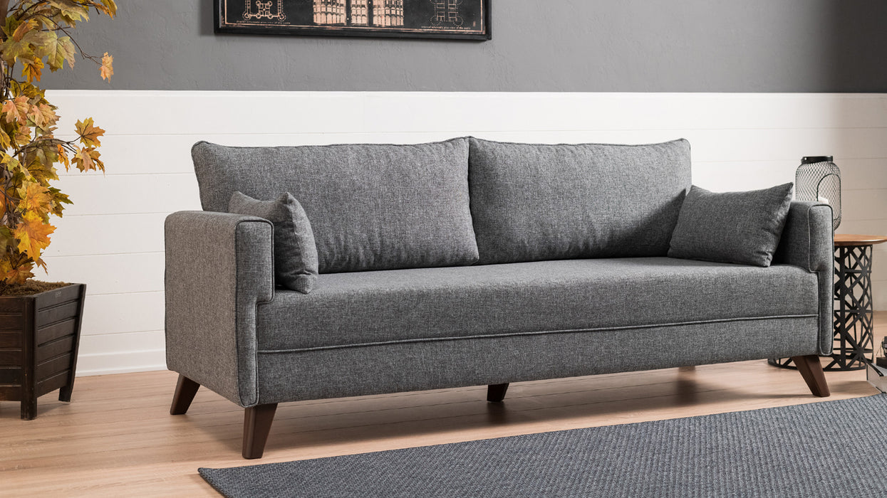 Canapea 3 Locuri Asi Home Bella Sofa 3- Grey Lemn | MDF 81X208X85 cm