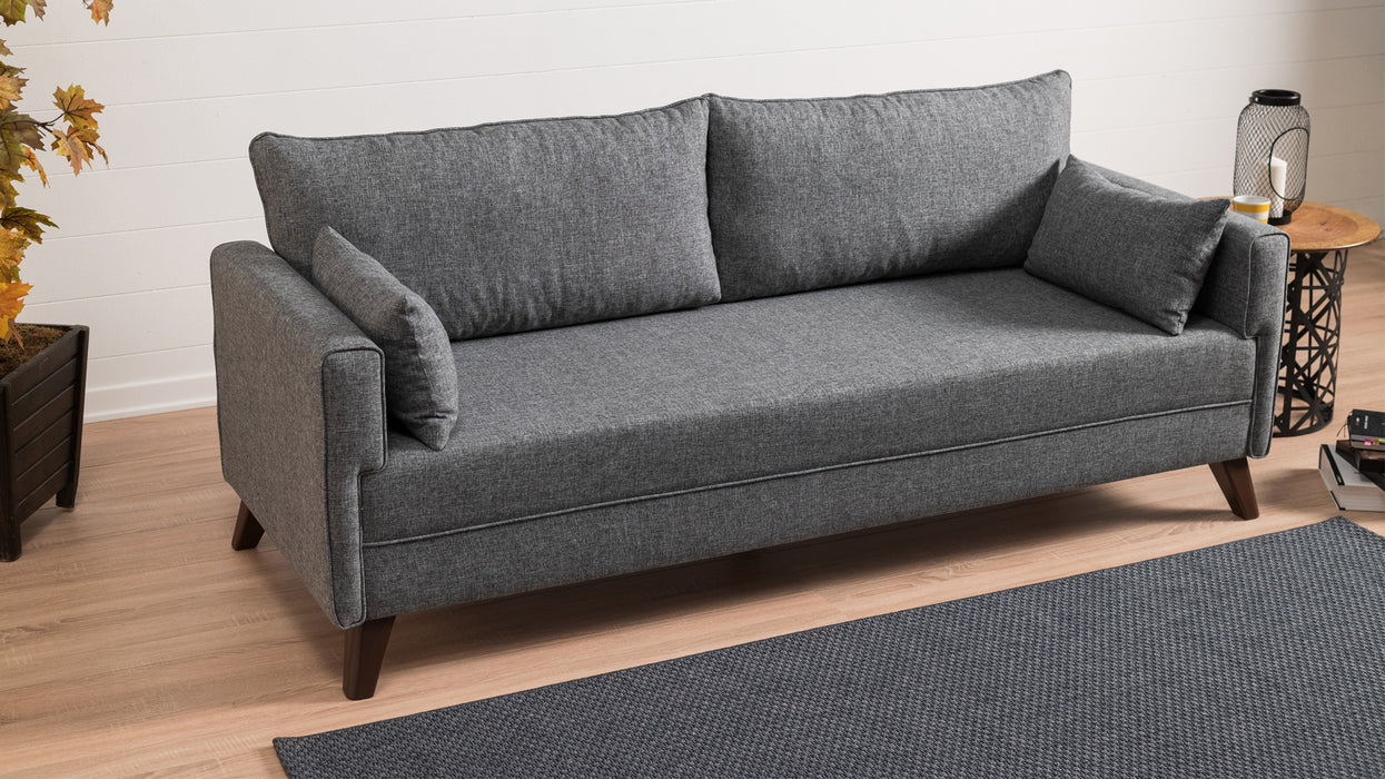 Canapea 3 Locuri Asi Home Bella Sofa 3- Grey Lemn | MDF 81X208X85 cm