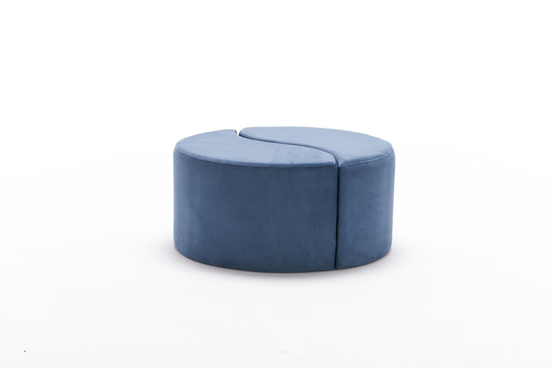 Puff Asi Home Alis Puf - Blue Poliester | Catifea 80X80X40 cm