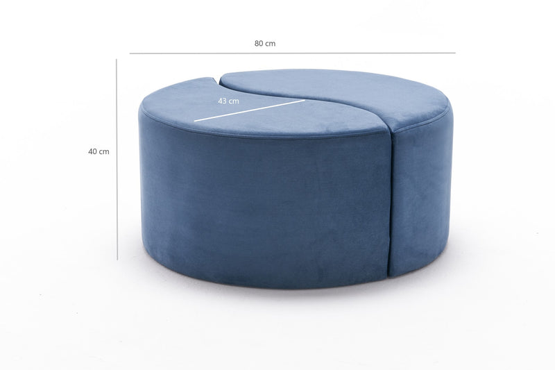 Puff Asi Home Alis Puf - Blue Poliester | Catifea 80X80X40 cm