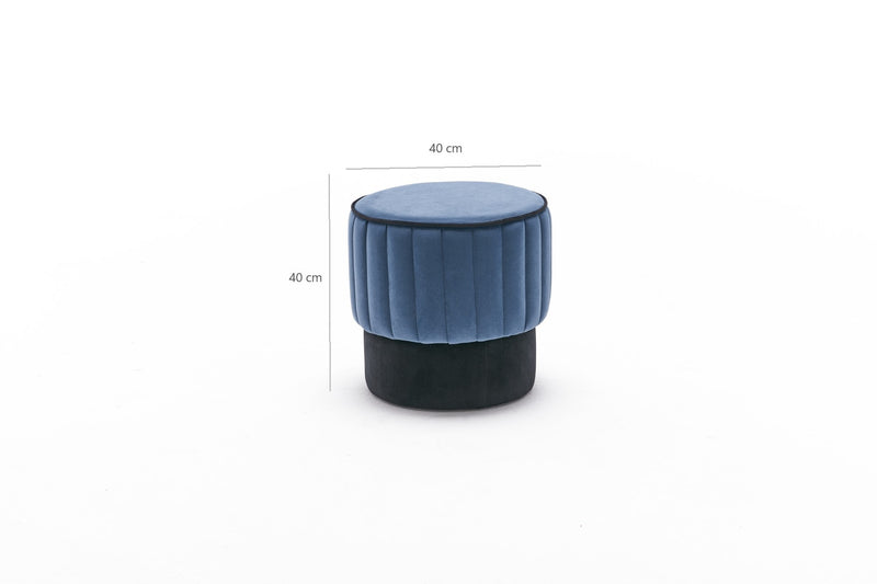 Puff Asi Home Rose Puf - Blue Poliester | Catifea 40X40X40 cm