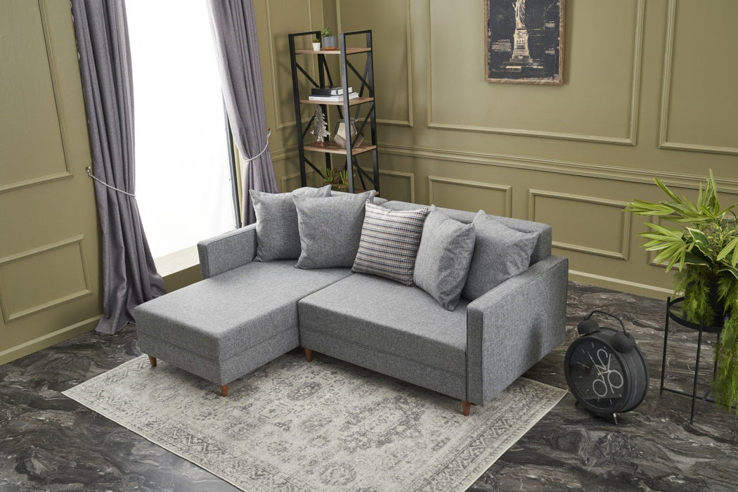 Colțar Extensibil Asi Home Aydam Stanga - Grey Lemn de Fag 215 |93X80 cm