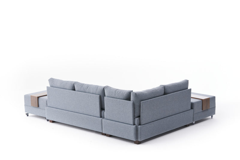Colțar Extensibil Asi Home Fly Stanga- Blue  Lemn | PAL Melaminat 210 | 280X70 cm