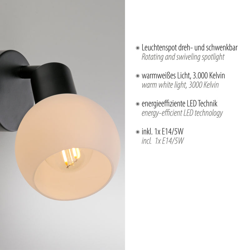 Aplica Paul Neuhaus LOKI 1xE14 Negru
