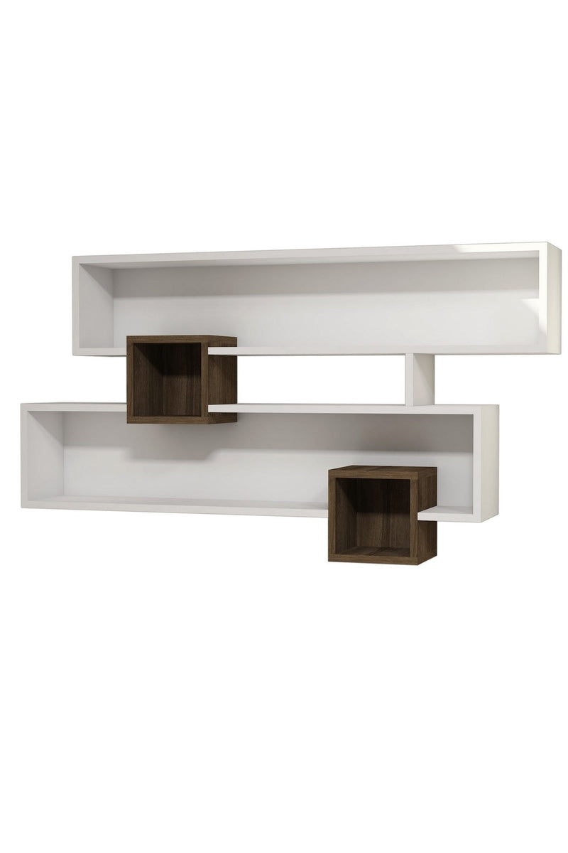 Raft de Perete Asi Home Karen - Walnut, White PAL 22X120X75 cm