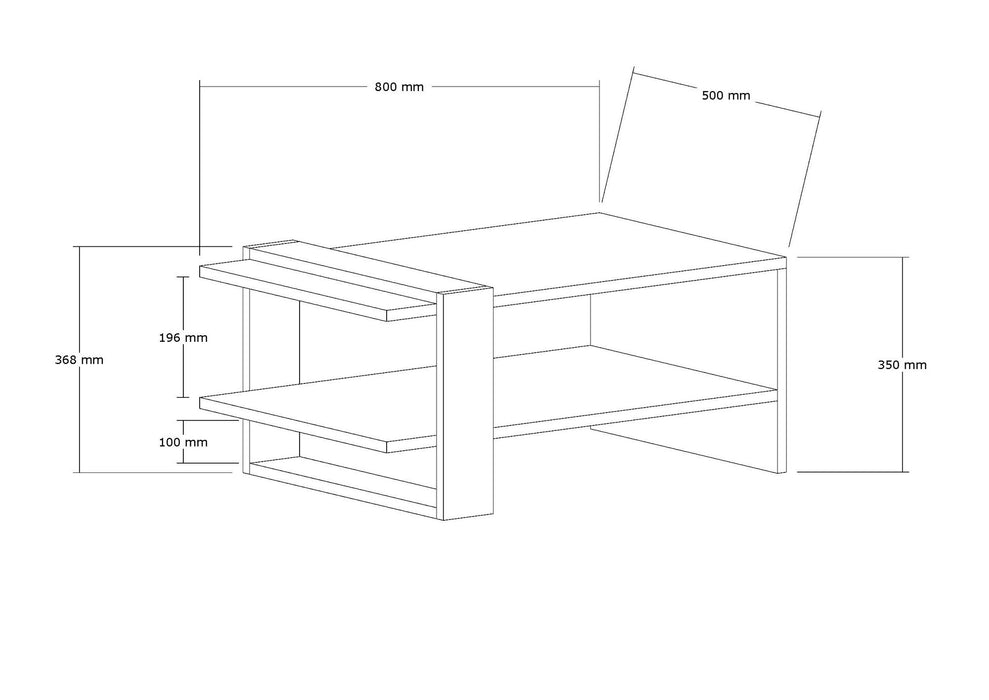 Măsuţă de Cafea Asi Home Gaye - Walnut, White PAL 50X80X35 cm