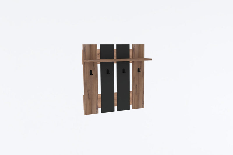Cuier de Perete Asi Home Mita - Walnut, Anhtacite PAL 18X70X70 cm