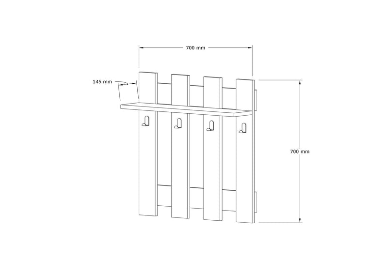 Cuier de Perete Asi Home Carina - White PAL 18X70X70 cm