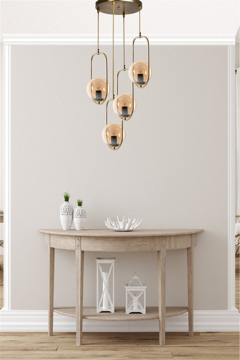 Lustră Asi Home 8495-4, Cupru, Ø30 cm