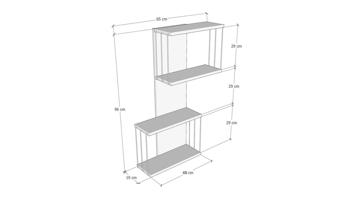 Raft de Perete Asi Home Destan - White PAL 65X19X96 cm