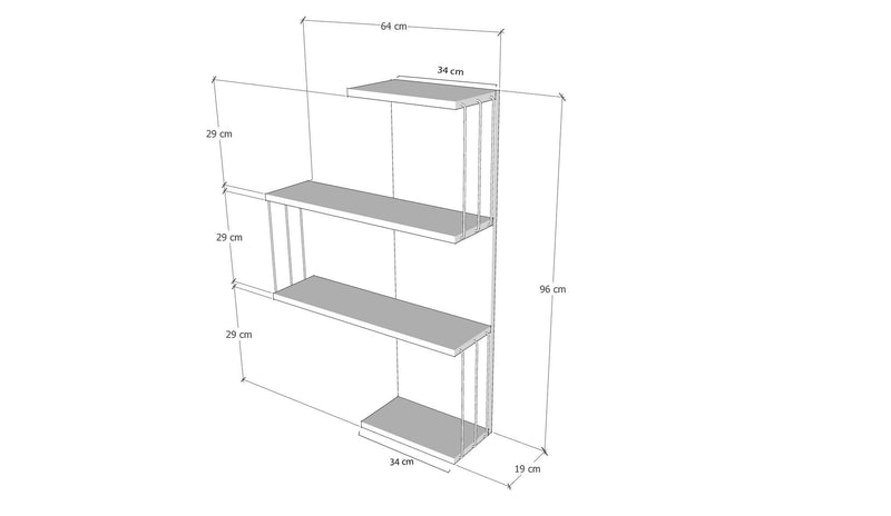 Raft de Perete Asi Home Cambel - Pine PAL 19X64X96 cm