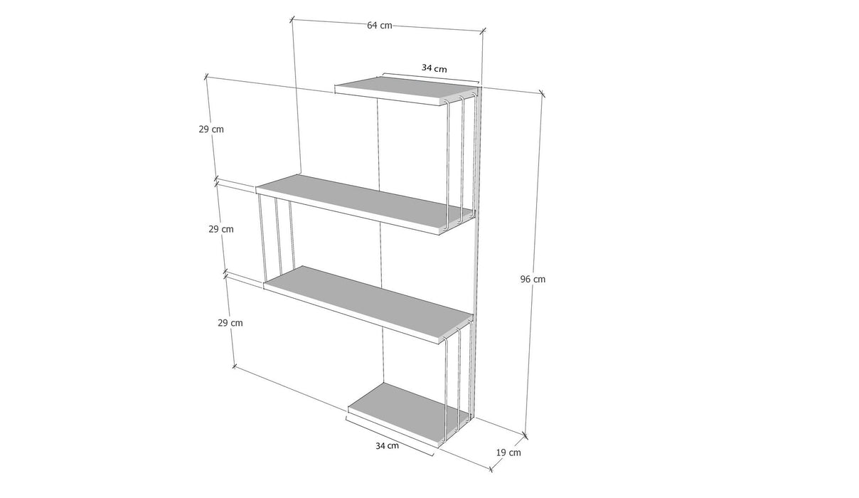 Raft de Perete Asi Home Cambel - Pine PAL 19X64X96 cm