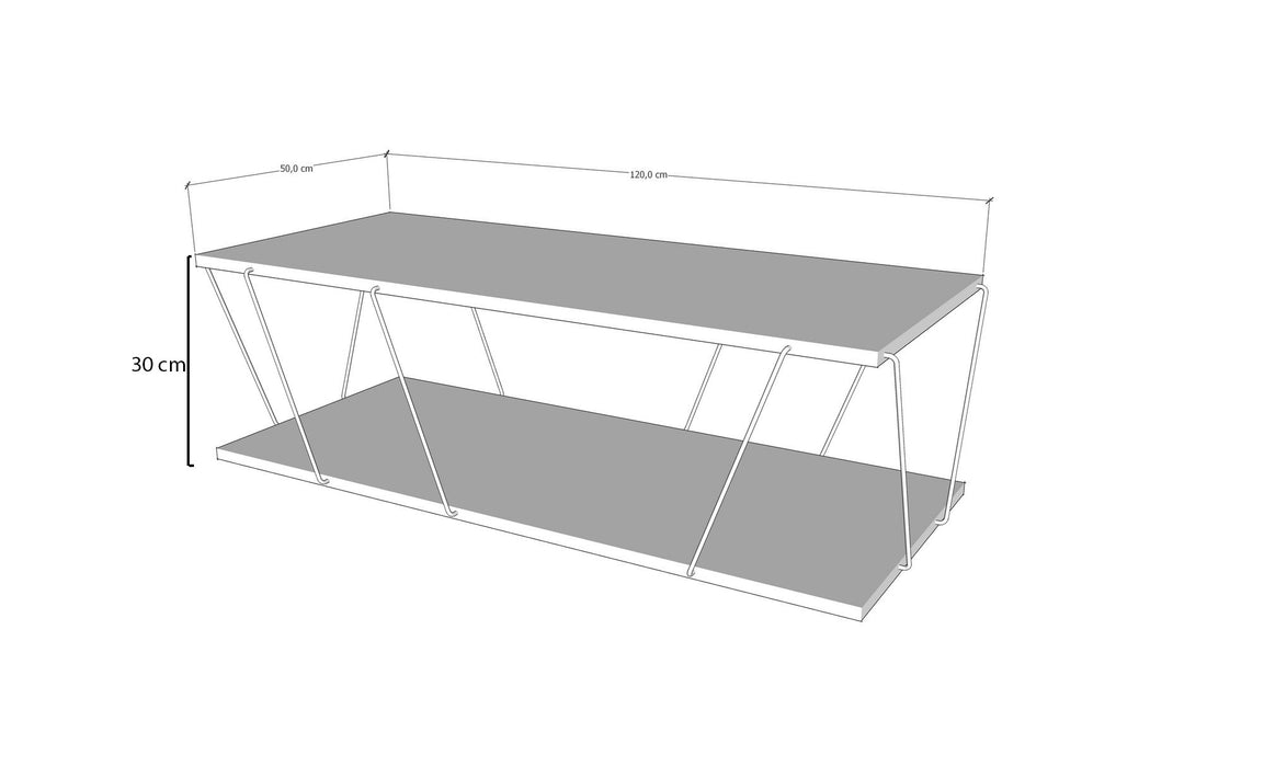 Măsuţă de Cafea Asi Home Labranda - White PAL 50X120X30 cm