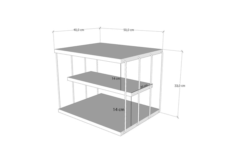 Masuta Laterala Asi Home Lifon -White PAL 50X40X33 cm