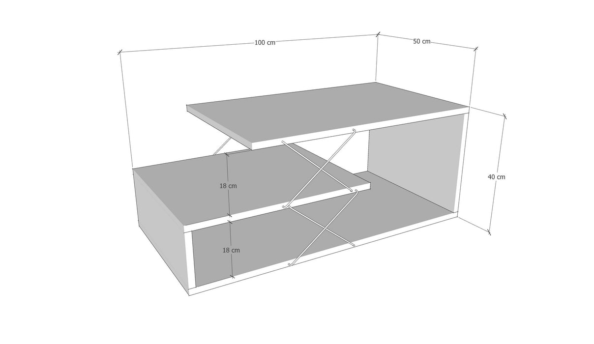 Măsuţă de Cafea Asi Home Cayenne - Anthracite PAL 50X100X40 cm