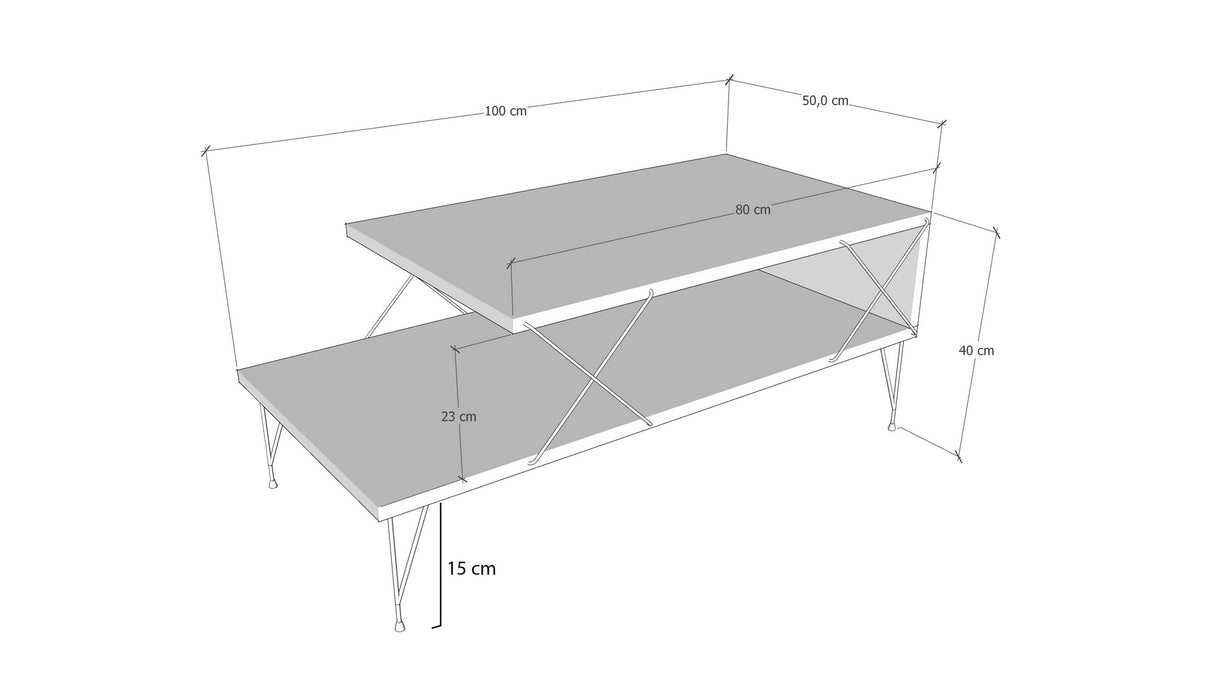 Măsuţă de Cafea Asi Home Loire - Oak PAL 50X100X40 cm