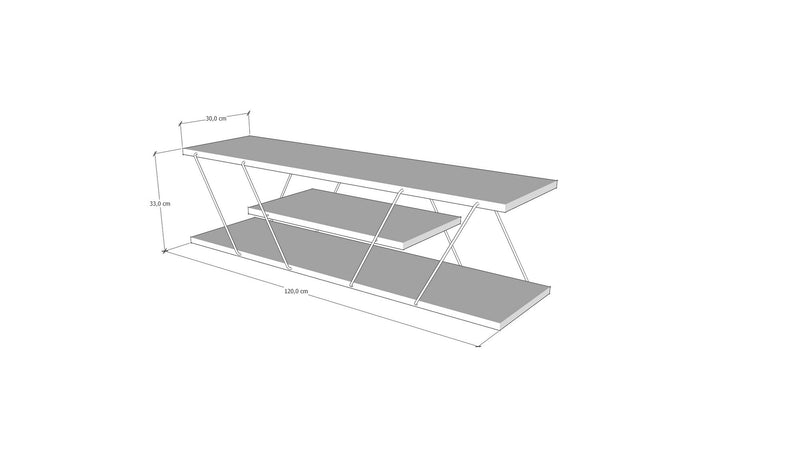 Consola TV Asi Home Canaz - White, Black PAL 30X120X33 cm