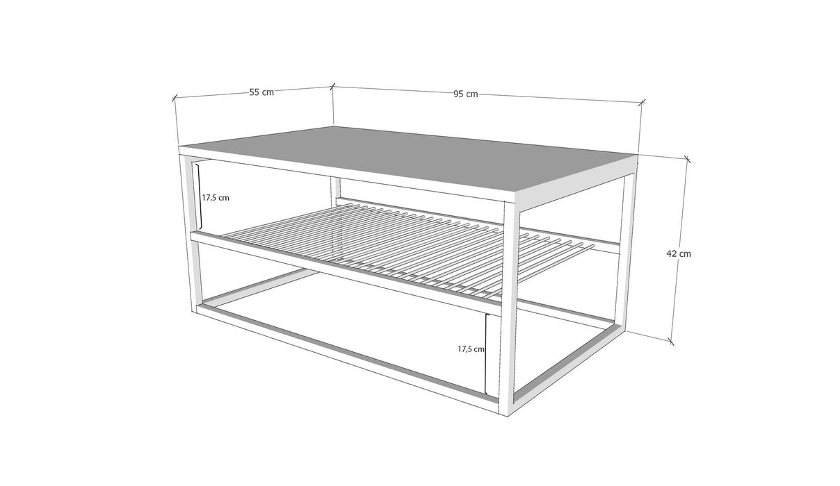 Măsuţă de Cafea Asi Home Asude - Black PAL| Metal 55X95X42 cm