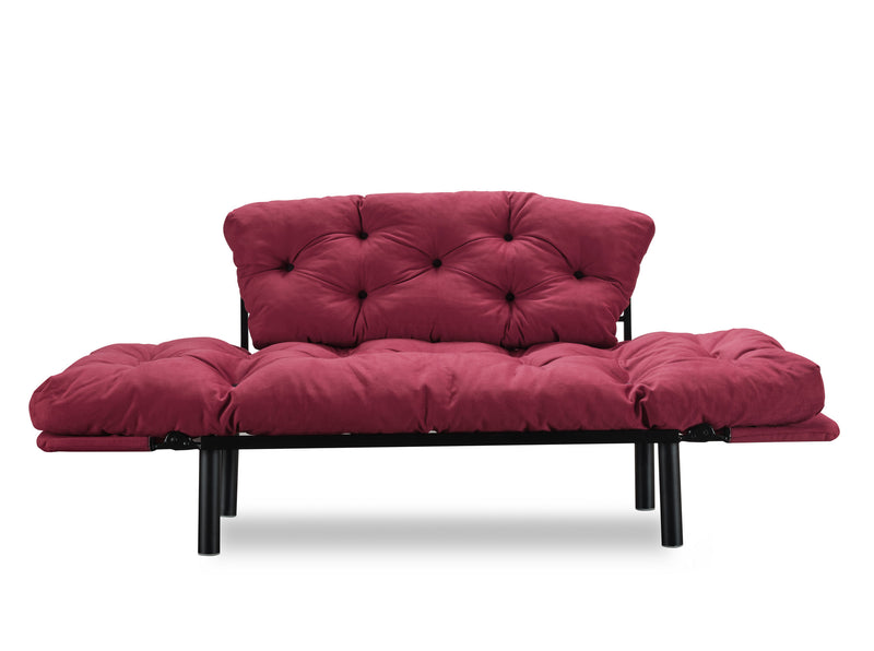 Canapea Extensibila cu 2 Locuri Asi Home Nitta - Maroon Metal 70X155X85 cm